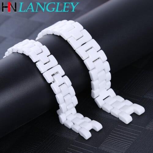 Ceramic Strap Watch Bands White Universal Ceramic 6mm 7mm Concave End Watch Strap Notch Wristband Wholesale Watch Accessories
