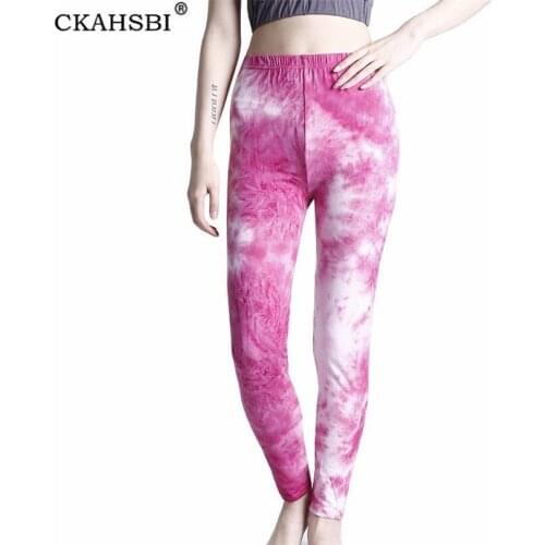 CKAHSBI Tie Dye Leggings Sport Women Fitness Sexy Elastic High Waist Yoga Pants Polyester Tights Running Workout Gym Clothing