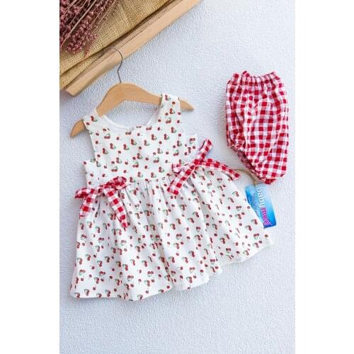 Summer Cherry Patterned Baby Dress