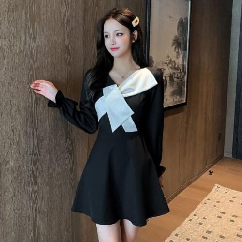 Summer Sweet Girl Black Bow Elegant Fairy Dress Vintage Woman Irregular Design Sexy French Courtly Lolita Female Buttocks Dress
