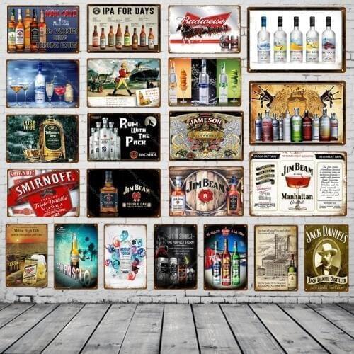 Man Cave No Working Drinking Beer Wine Metal Tin Signs Whiskey Plaque Vintage Painting Poster Wall Sticker Pub Bar Home Decor