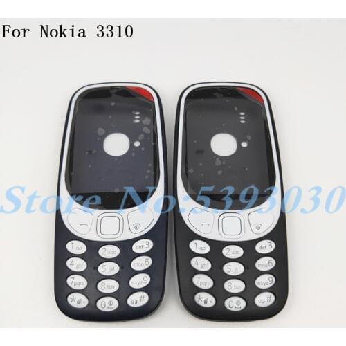 New Full Housing For Nokia 3310 2G Face Frame Battery Cover Case With Keyboard+Logo