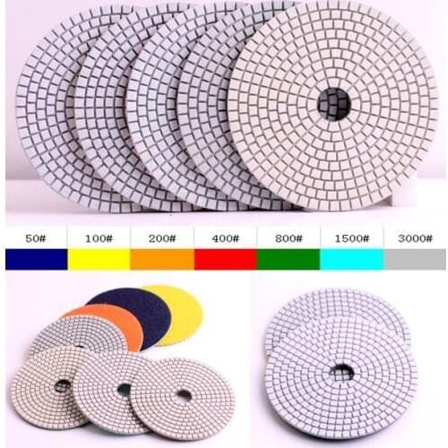 10pcs/set by grit Dry and wet polishing 5"(125mm) with 2.5mm flexible diamond stone dry polishing pads for polishing discs