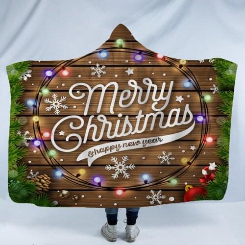 Custom Merry Christmas Blanket Coral Fleece Psychedelic Hoodie Blankets For Kids Adults Sofa TV Throw Blanket Dropship