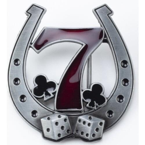 Equestrian Belt buckle Horse Series Simple Metal Smooth Buckle Number 7 Plum Pattern Origin Dice Logo