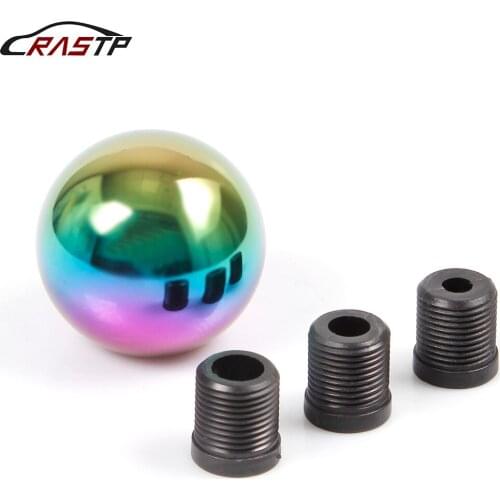 RASTP-New Arrived Stainless Steel Shift Knob New Chrome Polished Heavy Duty Round Ball With Adapter M8 / M10 / M12 RS-SFN012