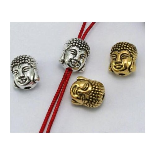 10pcs/lot Tibetan Silver spacer Buddha head Loose Bead Spacer Beads Connectors for DIY Jewelry Making bracelet d43s