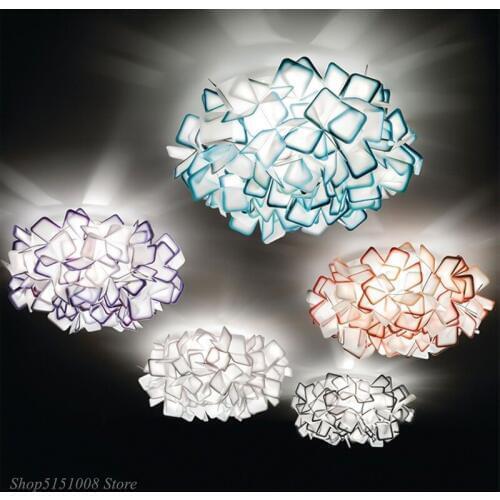 Nordic Designer pendant Lamp Modern Art Colorful Acrylic Flower Hanging Lights Dining Room Bedroom Home Decor Lighting Fixtures