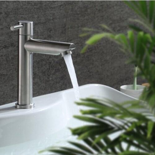 Stainless Steel Faucet Cold Water Bathroom Washbasin Faucet Tap Kitchen Bathroom Accessories High Quality