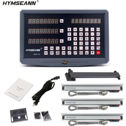 SNS-3V Milling Lathe Machine DRO Digital Readout Kit AC110V/220V Display and 3 Pieces 0-1000mm Linear Scale Displacement Encoder