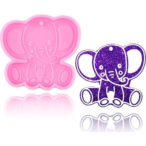 Super Glossy Elephant Resin Molds Craft Keychain Silicone Mold DIY Charms Necklace Jewelry Epoxy Mould Chocolate Candy Moulds