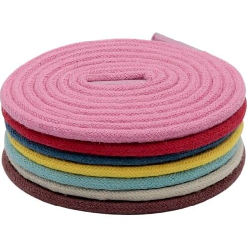 Weiou Lace Official 5MM Boy Man Sneaker Canvas Sport Shoe Pure Polyester Shoelace Solid Color Beige/Blue Easy Rope Drop Shipping