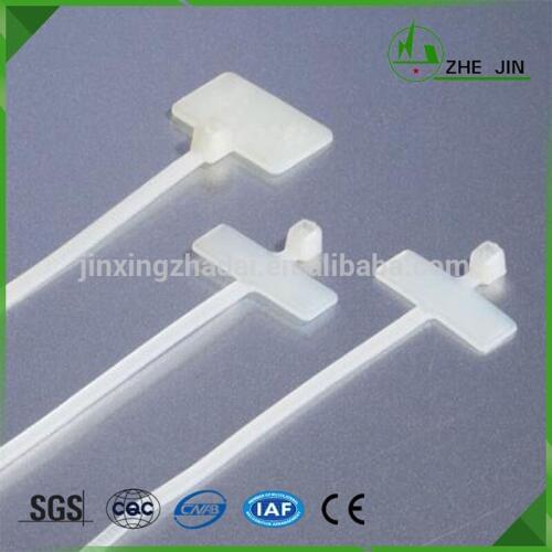 ZHEJIN (1000pcs)4'' Marker Flag Cable Tie,18lbs Min Tensile Strength, 0.8" x 0.52" Marker Write On AreaFlag, Type- Natural