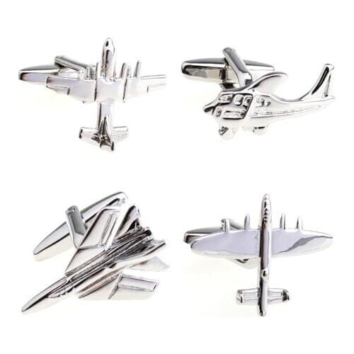 10pairs/lot Classic Copper Battle Plane Cufflink Military Helicopter Aircraft Warplane Fighter Air Plane Cuff Links Men Jewelry