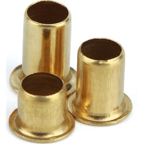 100PCS/LOT M2.5 hollow copper rivet brass corns double side circuit board PCB vias nails