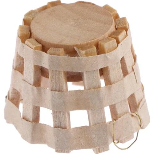 30*23mm New doll house Miniature Handmade Wooden Baskets doll house Miniatures 1:12 Accessories Wooden Baskets Bath Supplies