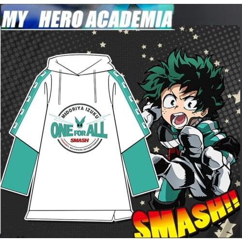 Anime My Hero Academia cosplay costume Sweatshirt Hoodie Boku no Hero Academia Fake 2 Pieces Long Sleeve Outwear Casual Coat