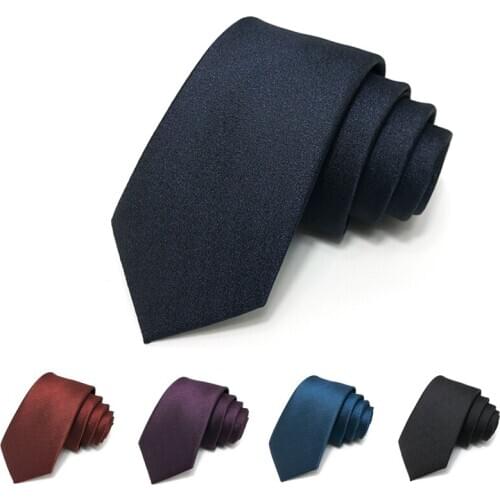 Brand New Fashion Formal Solid Color 6CM Skinny Business Suit Tie For Men Gentleman Necktie Work Party Wedding With Gift Box