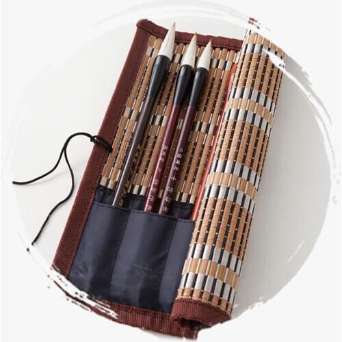 The case for brush pen curtain bamboo maobi calligraphy painting brushes storage case 1pc