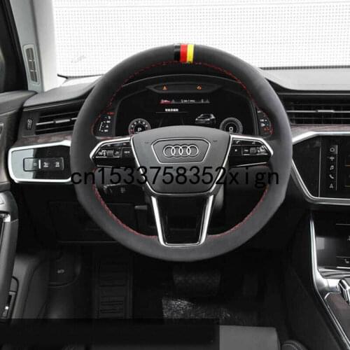 For Audi A6/A7/S7 DIY Steering Wheel Cover for Suede Car Interior