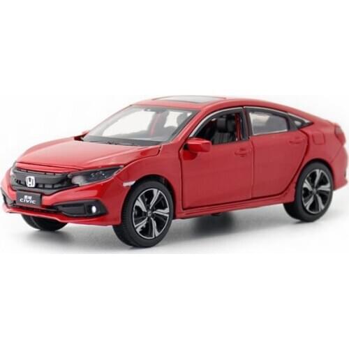JACKIEKIM/1:32 Scale/DieCast Metal Toy/Honda Civic Sport Car/Sound & Light/Doors Openable/Educational/Gift For Kid/Collection