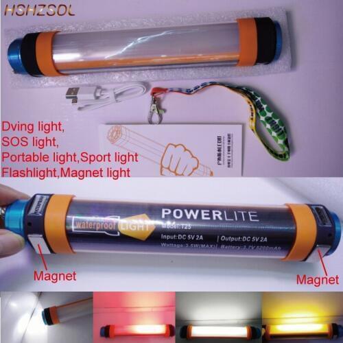 K25 Waterproof Flashlight Camping Lantern Emergency Light Diving USB Rechargeable Portable IP68 Outdoor clamp Hiking Sport light