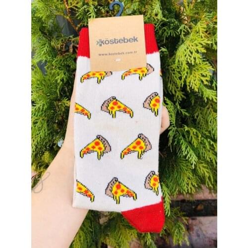 Pizza Creative High Quality Harajuku Fashion Men Woman street Hip Hop Cotton Unisex happy sock Funny sock Gift Idea Christmas