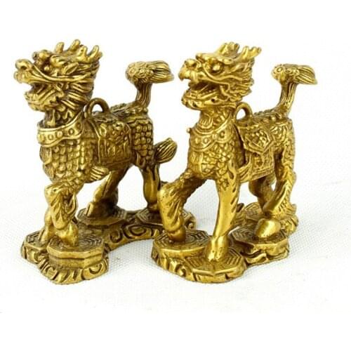 Kylin switch on the copper Gossip hanging kylin talisman lucky defends transportroomcraft Art Statue Home decoration