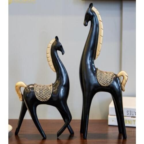 HORSE GIVENEE AMERICAN HOME ANIMAL FURNISHINGS STUDY WINE CABINET DECORATION ABSTRACT CRAFTS BIG PONY OFFICE DECORATION SCULPTUR