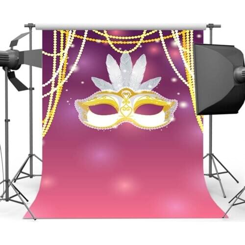 Mehofoto Mask Pink Backdrop Bokeh Happy Carnival Festive backdrops High quality Background Booth Studio MW-235