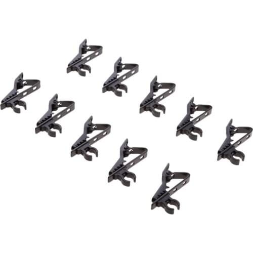 10 Pack Metal Clip , 5/16inch (8mm) Dia Lapel / Lavalier Microphone Tie Clip Black for Lavalier Wireless Microphone System