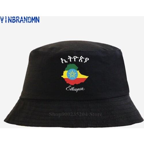 Trendy Ethiopia Map high quality cotton fishing hats Ethiopia of Judah Family fashion Fisherman hat Men Women Hipster Bucket hat