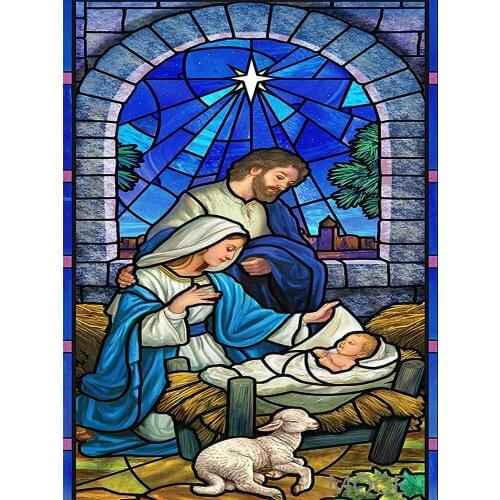 Men, women, children, dogs DIY Diamond Painting Kit Jesus Diamond Floral cross Stitch Rhinestone Mosaic Painting Hanging Murals