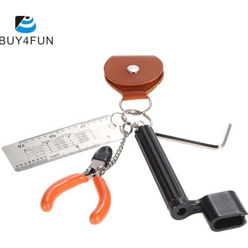 5-in-1 Guitar Accessories Kit Tool Set Setup String Winder Bridge Pin Peg Puller String Action Ruler String Cutter Pick Case