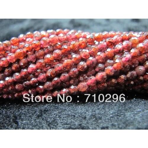 Wholesale 5strings of 15.5" Natural Garnet Tiny Beads 2mm 3mm 4mm Faceted Spacer Gem stone Seed beads for jewelry making