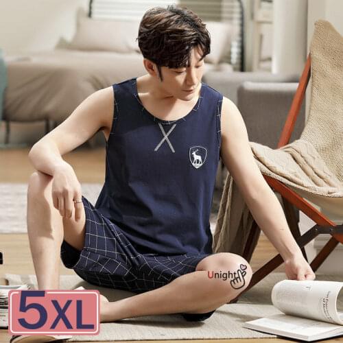 Mens Sleepwear Plus Size M-5XL Pajamas Mens Lounge Wear African Mens Sleeveless Cotton Home Clothes Freedom Pijama Sexy