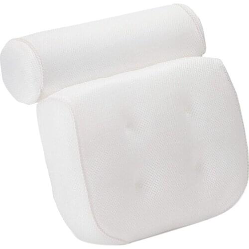 Bathroom Pillow with 6 Non-Slip Suction Cups Super Thick and Soft Air Mesh Spa Pillow Suitable for All Bathtubs