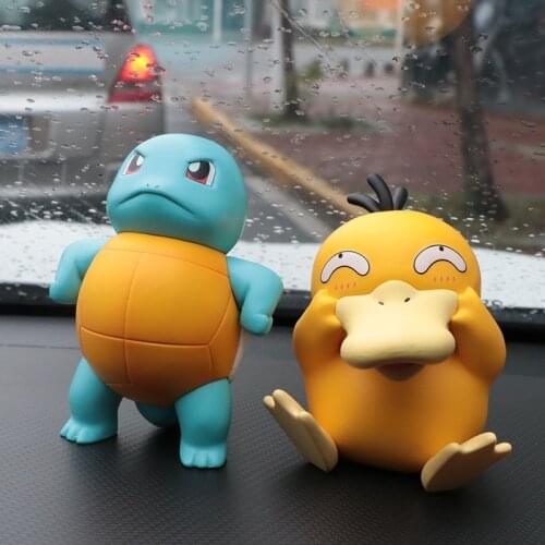 Pokemon Funny Psyduck Proud Squirtle Action Figure Cute Anime 9cm Model Creative Car Ornament Toys Kids Gifts