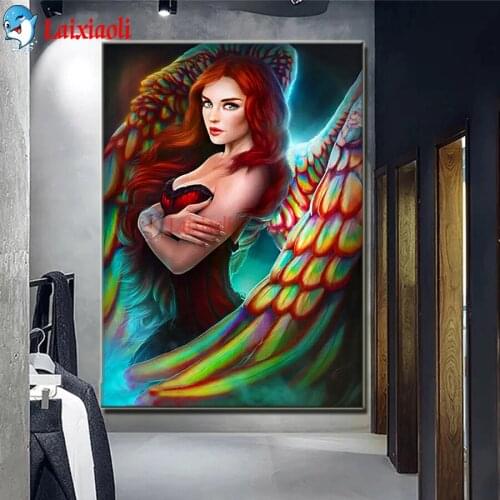 Sale Diamond Painting colorful Girl 5D Embroidery Mosaic angel Pretty lady Cross Stitch Home Decoration Full Square Round Drill