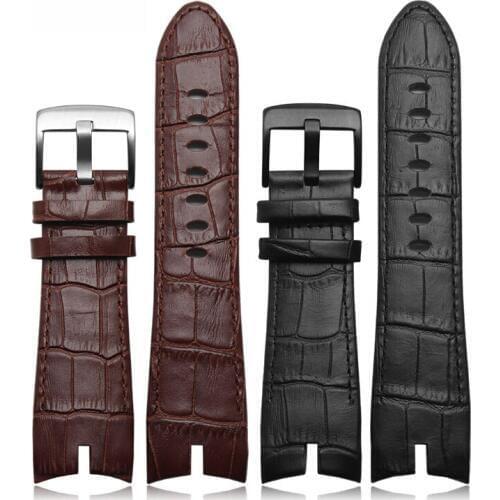 26mm black brown Genuine leather strap watch strap crocodile pattern special for Roger Dubuis EXCALIBUR series RDDBEX0405