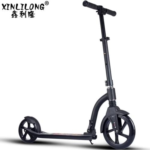Kick Scooter Foldable PU 2 Wheels Hand Brake Bodybuilding Aluminum Alloy Urban Foot Scooter Skateboard
