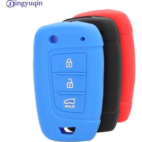 Jingyuqin 10p 3B Silicone Remote Key Shell Cover Case For Hyundai Solaris 2 Elantra i30 i35 i40 Tucson Kona 2015 2016 2017 2018