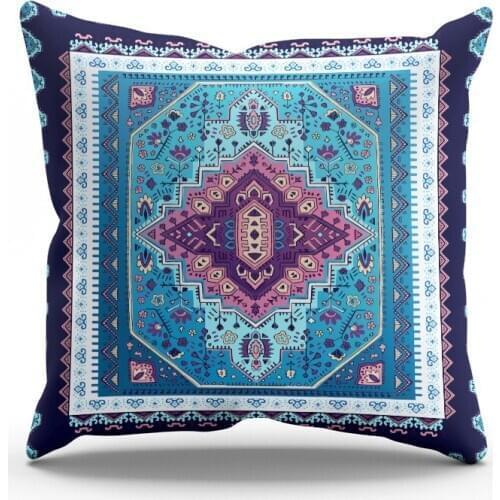 Mingzu style pillow light luxury bright silky printed with PP cotton core sofa cushion meditation