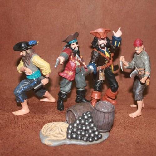 Solid pvc figure SimulationThe simulation model toy gift pirates sets scene model toy 5pcs/set