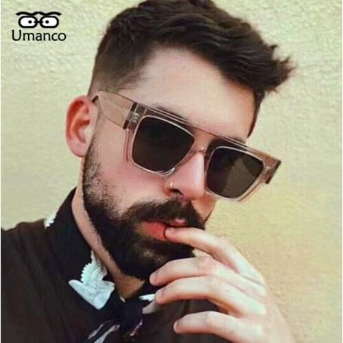 Umanco 2021 New Trendy Oversized Square Sunglasses Women Men PC Frame AC Lens Vintage Brand Beach Travel Drive Accessories Gifts