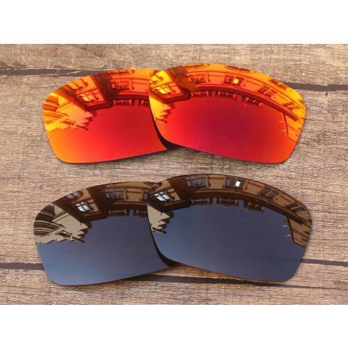 Vonxyz 2 Pairs Ruby Mirror & Bronze Brown Polycarbonate Replacement Lenses for-Oakley Hijinx Frame