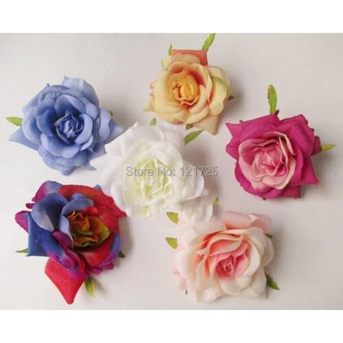 High quality big rose flowers artificial flowers ball head brooch festival home wedding decoration flower silk flower
