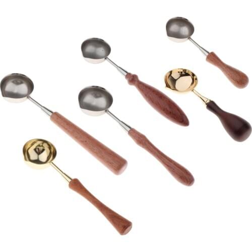 1pc Wooden Handle Wax Sealing Stamp Melting Spoon for Wax Seal Professional Invitations Mass Making Wax Seal