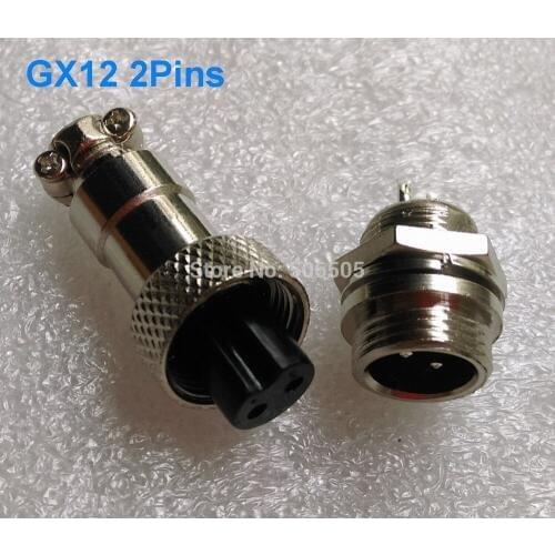 12mm GX12 2 pins aviation plug aviation socket cable joint 2set/lot