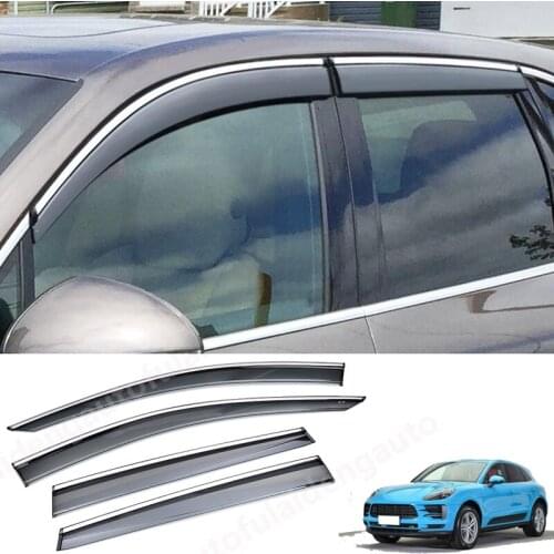 4PCS For Porsche Macan 2015-2021 Window Visor Vent Sun Shade Rain Guard Door Visor Car Accessories